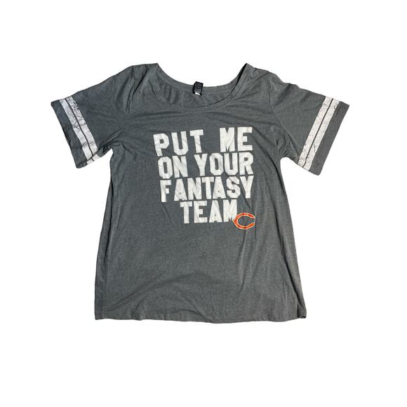 Chicago‎ Bears Plus Gray Scoop Neck Fantasy Football Sleep Shirt Size 22/24 - Picture 2 of 8